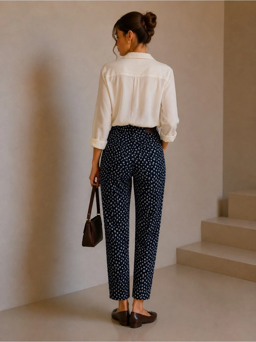 J. Crew Navy Floral Cropped Skinny Leg Pants Size 6